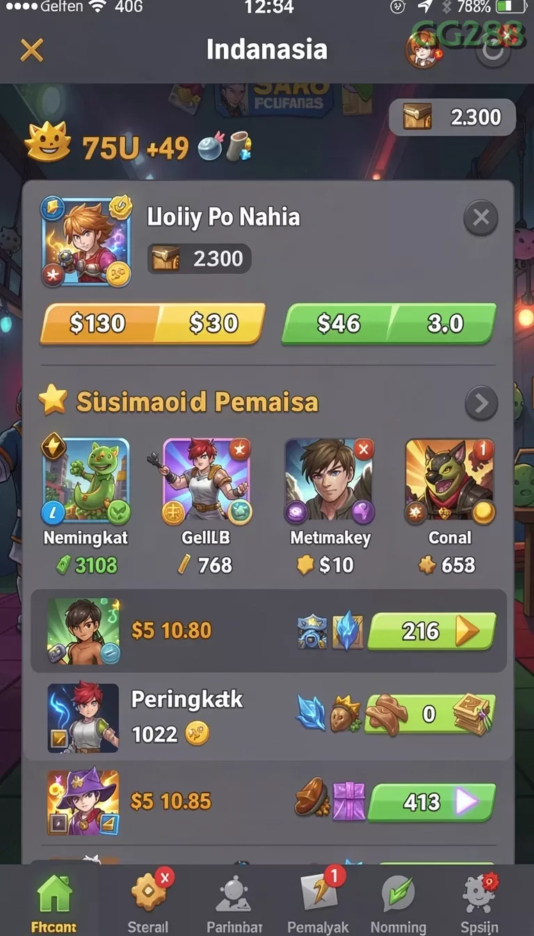 Cuplikan layar ATM138 — menu navigasi